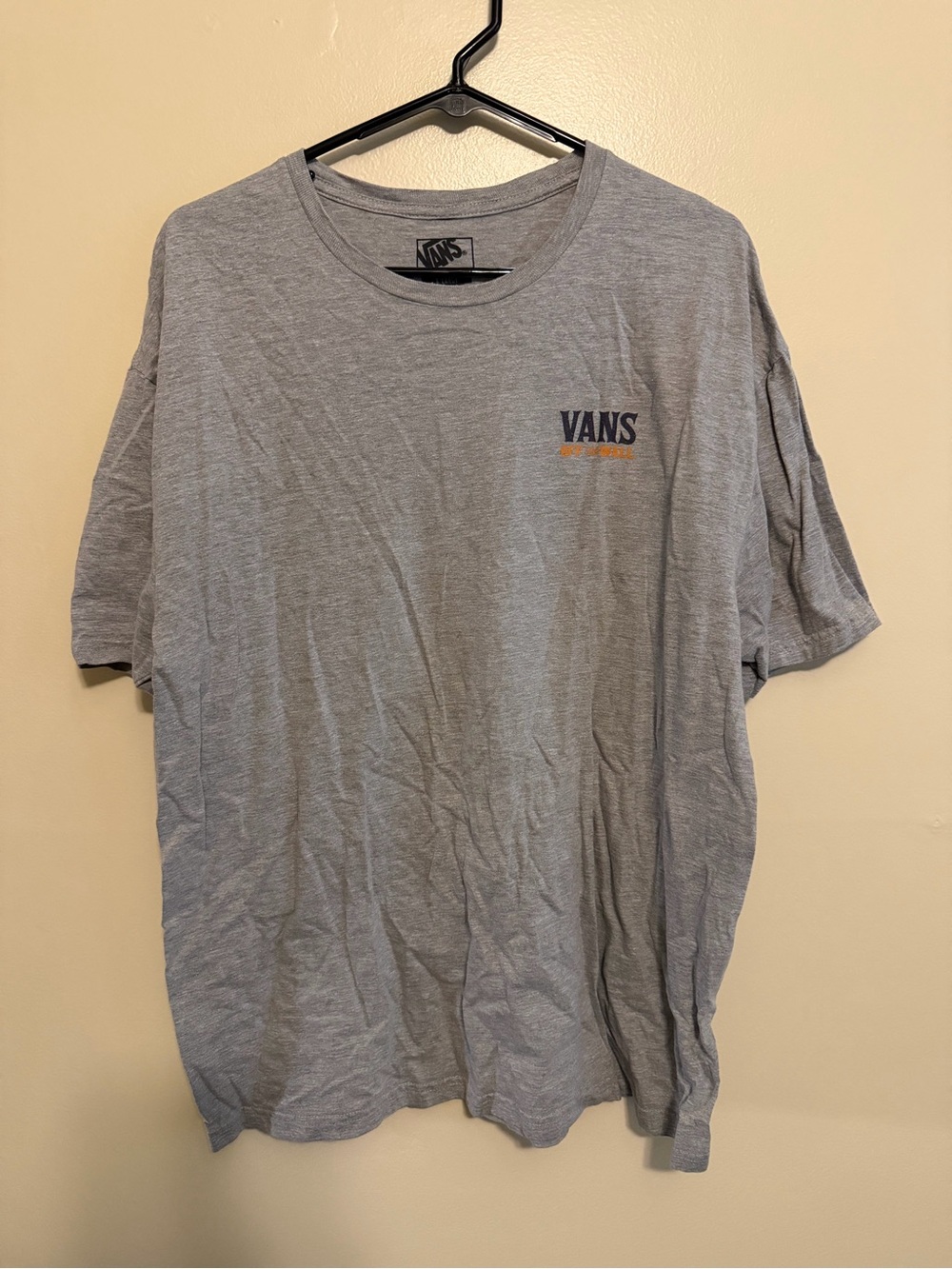 Vans Gray Short Sleeve Logo Tee with Small Chest Print